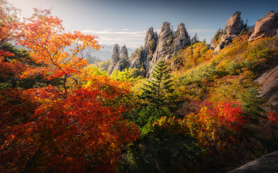 단풍이 물든 용아장성