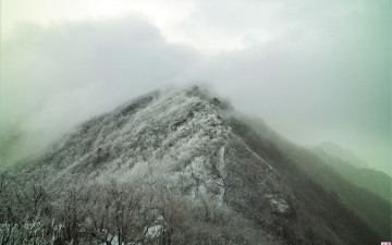 눈보라속 덕유의 설경