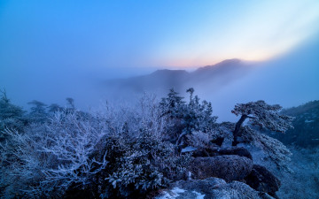 지리산 상고대와 여명