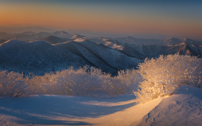 태백산 상고대 설경